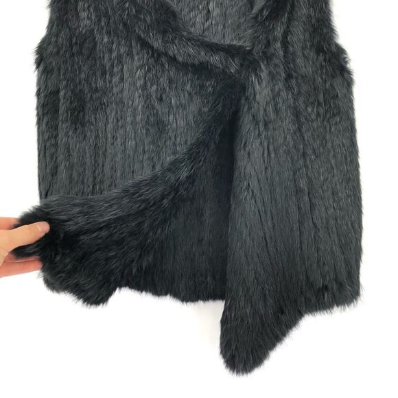 JOIE Andoni Rabbit Fur Vest Black S - Picture 3 of 9